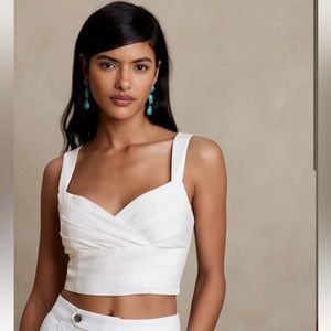 Banana republic linen crop top
